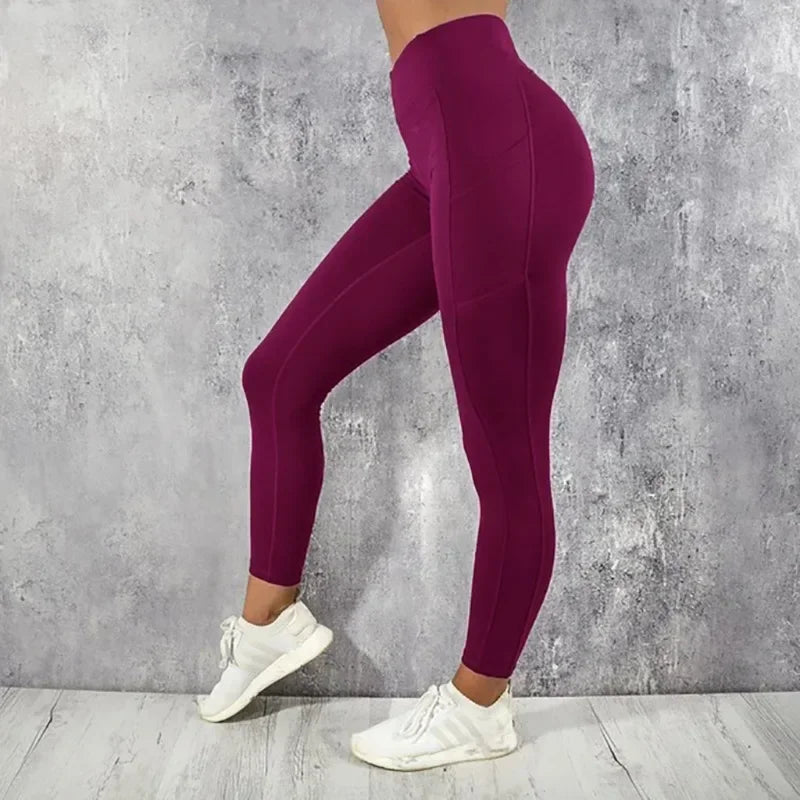 Yoga Fitness Women Leggings High Waist Tights with Pocket Gym