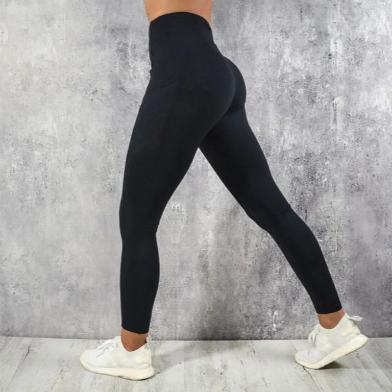 Yoga Fitness Women Leggings High Waist Tights with Pocket Gym